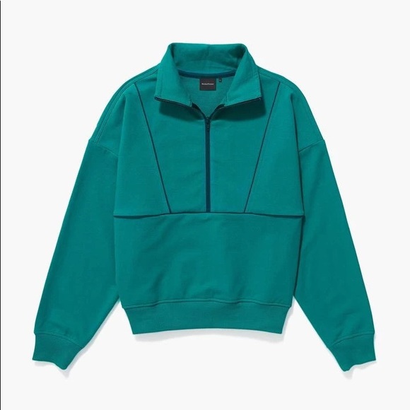 Terry Mock Neck Sweatshirt - Richer Poorer - in Everglade | sold out online - Picture 4 of 4